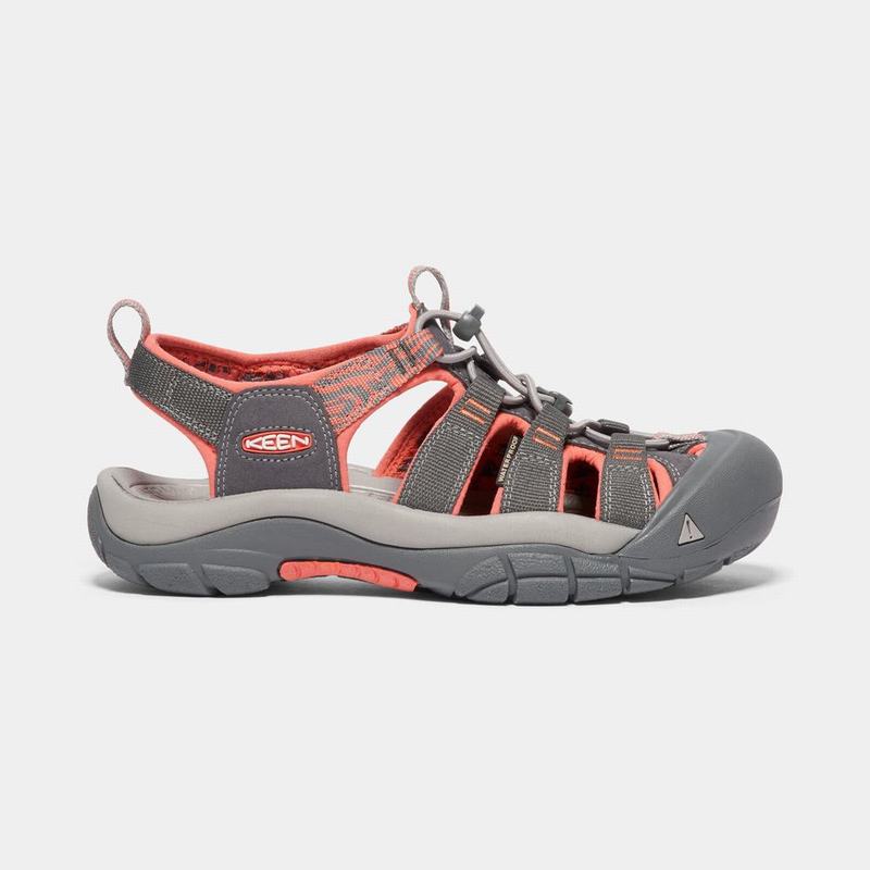 Keen Newport Hydro - Kadın Trekking Sandalet - Gri/Mercan - Türkiye (981054ELV)